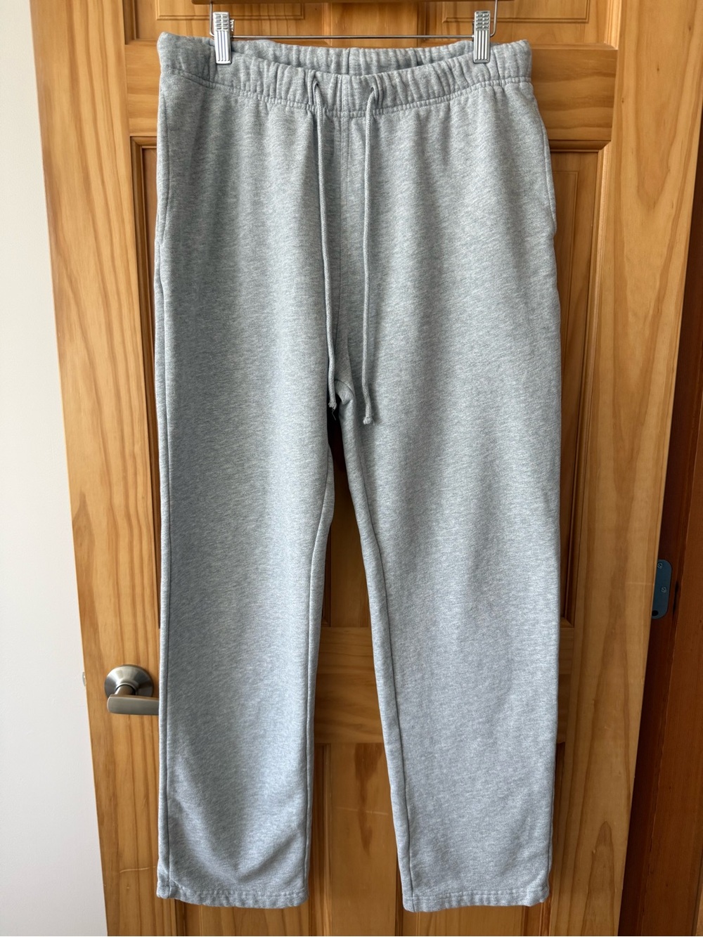 Classic Men's Light Grey Fleece Joggers with Drawstring Waist